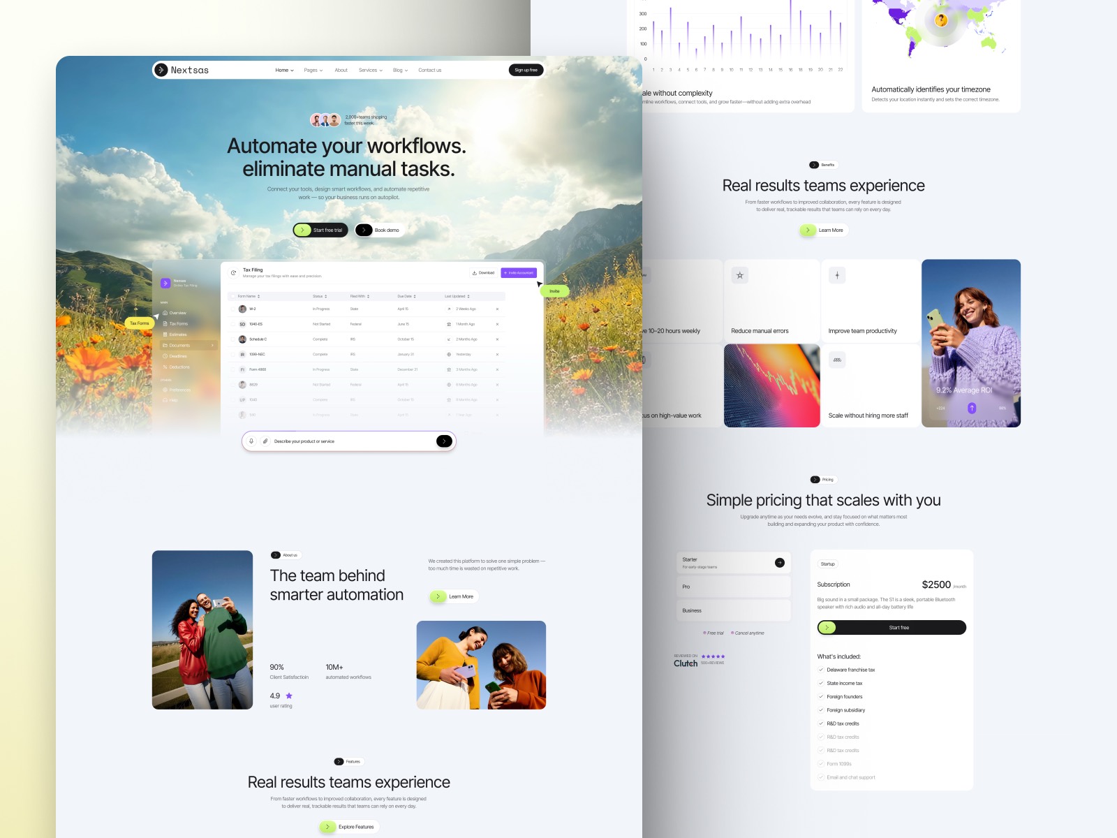 Nexsas — Automation SaaS Website Template preview