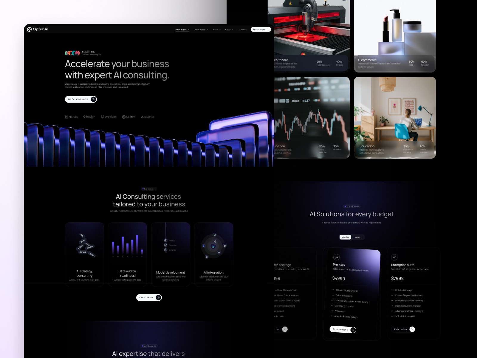 Optim AI — Science Laboratory Website Template preview