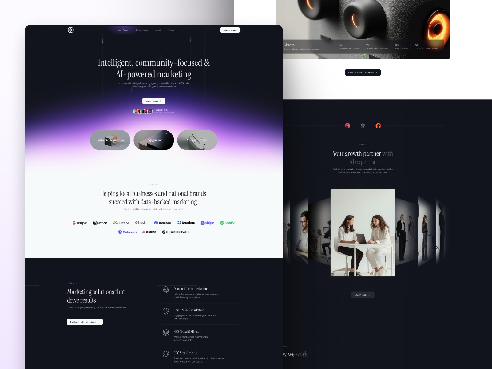 Nexsas — AI Marketing Agency Website Template preview